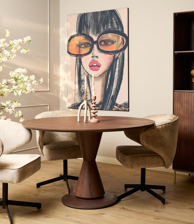 Starfurn Eettafel Lima | Walnoot | Rond | 76x150 cm