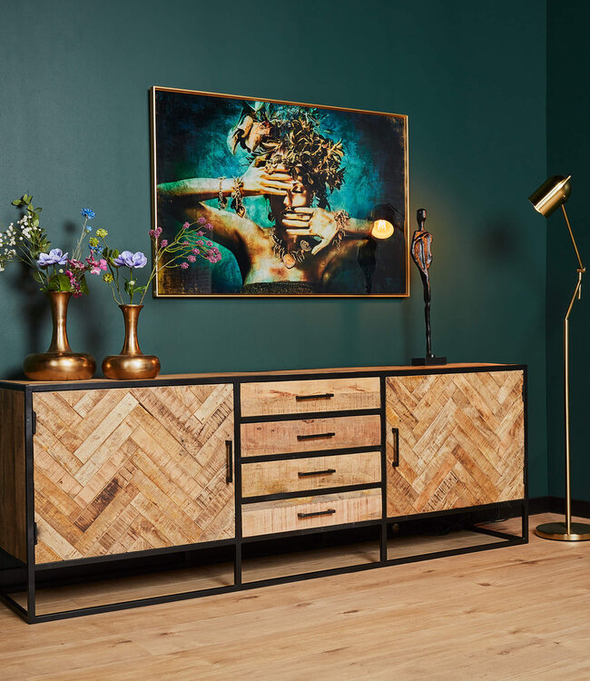 Starfurn Dressoir Arlington | Mangohout | 75x210x45 cm