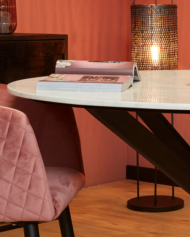 Starfurn Eettafel Lynn | Rond | Wit Marmer | 130 CM