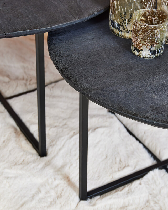 Starfurn Salontafel Arlington | Set van 2 | Zwart | Mangohout