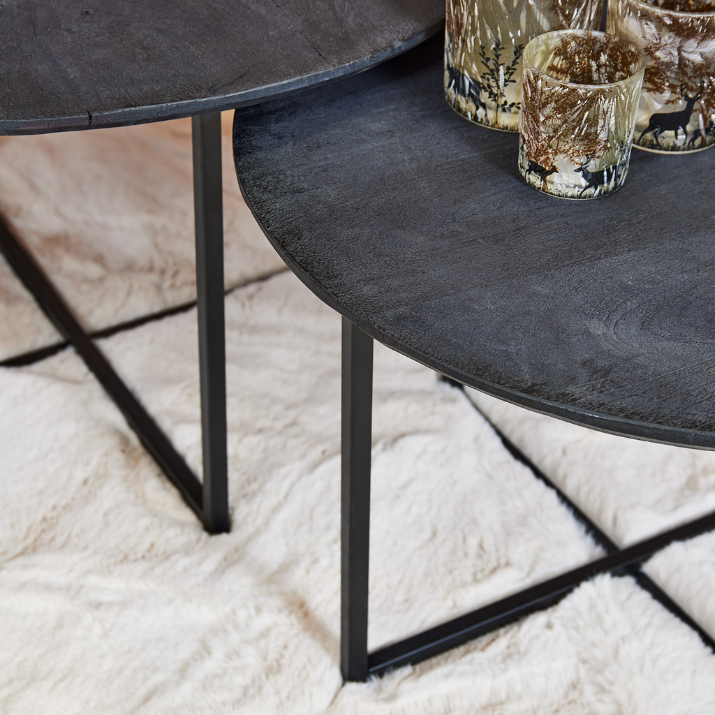 Starfurn Salontafel Arlington | Set van 2 | Zwart | Mangohout