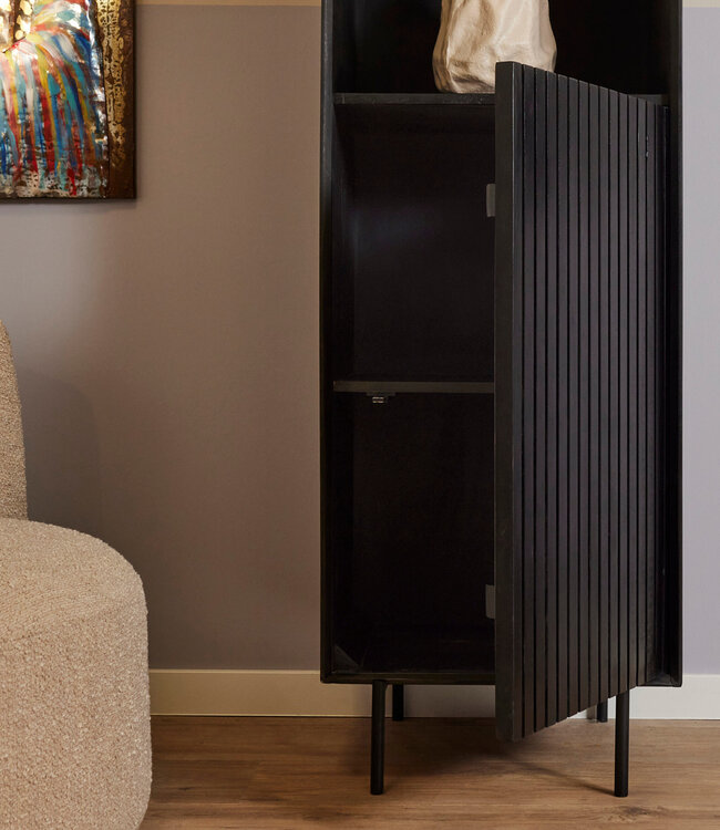 Starfurn Boekenkast Madison | Zwart | Mangohout | H200 cm