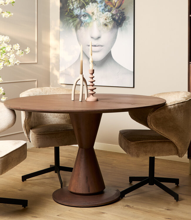 Starfurn Eettafel Lima | Walnoot | Rond | 76x150 cm