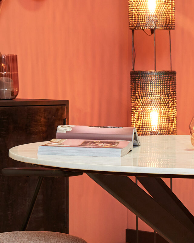 Starfurn Eettafel Lynn | Rond | Wit Marmer | 130 CM