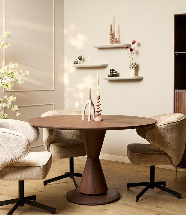 Starfurn Eettafel Lima | Walnoot | Rond | 76x150 cm