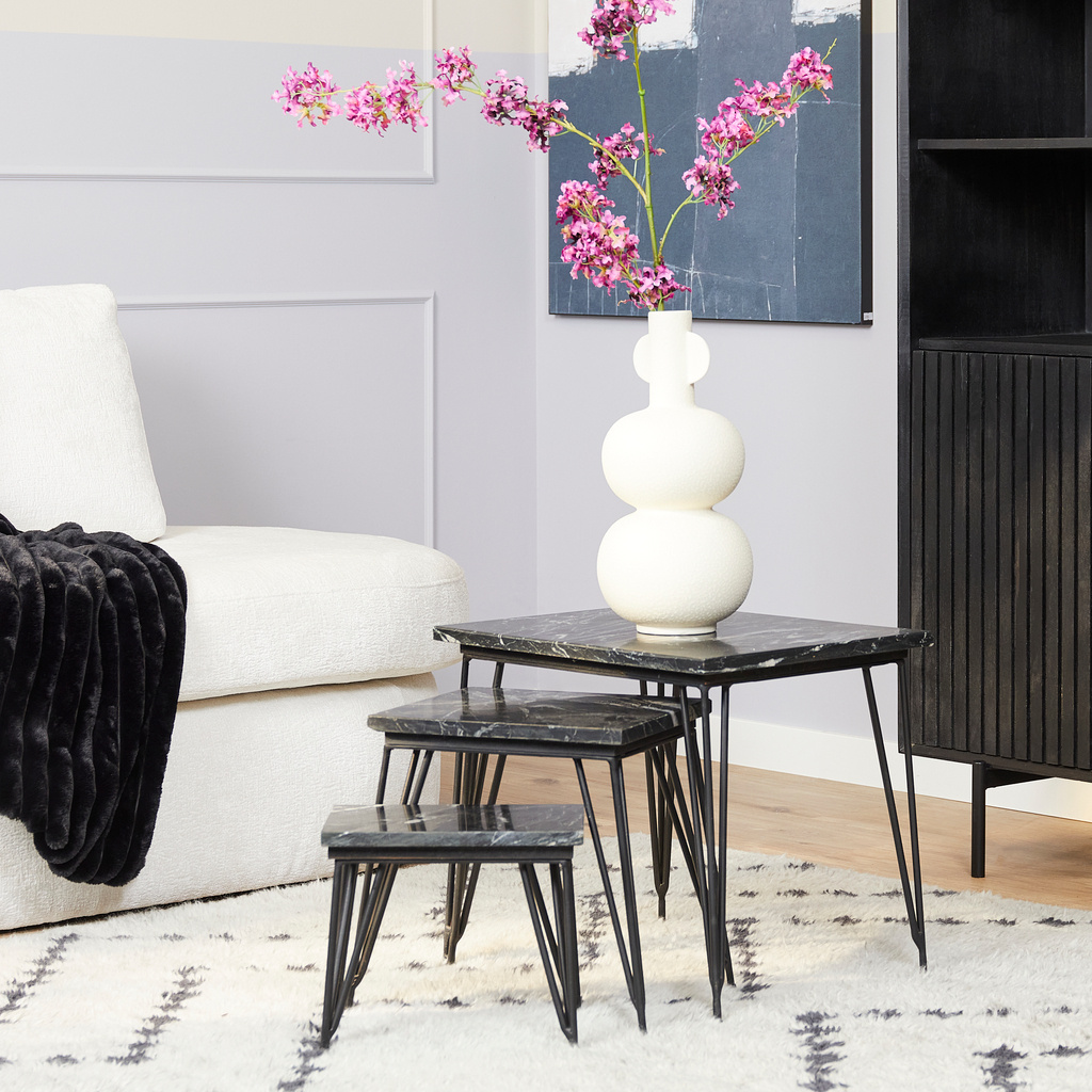 Starfurn Salontafel set Jala | Zwart marmer | 50 cm