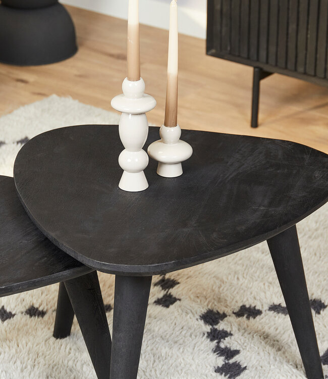 Starfurn Salontafel  Omaha | Set Van 2 | Zwart | Mangohout