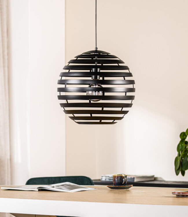 Not available Hanglamp Rond Staal 40 cm, H340 zwart
