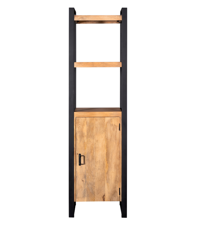 Starfurn Boekenkast Boaz | Mangohout | 1 deur | 200x55x45 cm