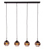 Starfurn Hanglamp 4-lichten Smoke/Rookglas