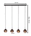 Starfurn Hanglamp 4-lichten Smoke/Rookglas