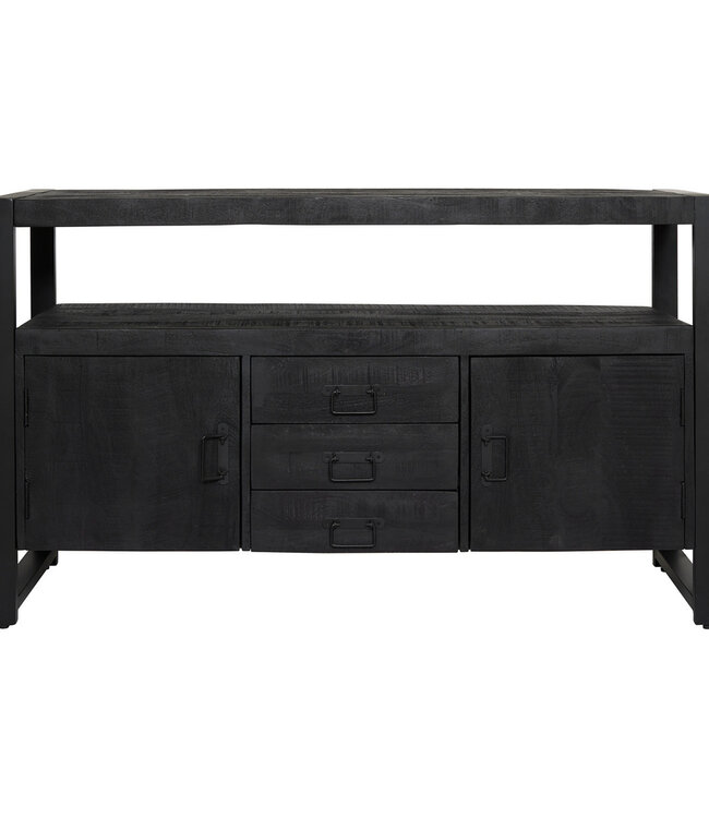Starfurn Dressoir Boaz | Zwart | Mangohout | 80x135x45 cm