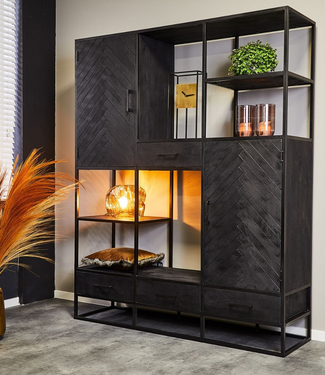 Starfurn Boekenkast New York | XXL | Mangohout | Zwart