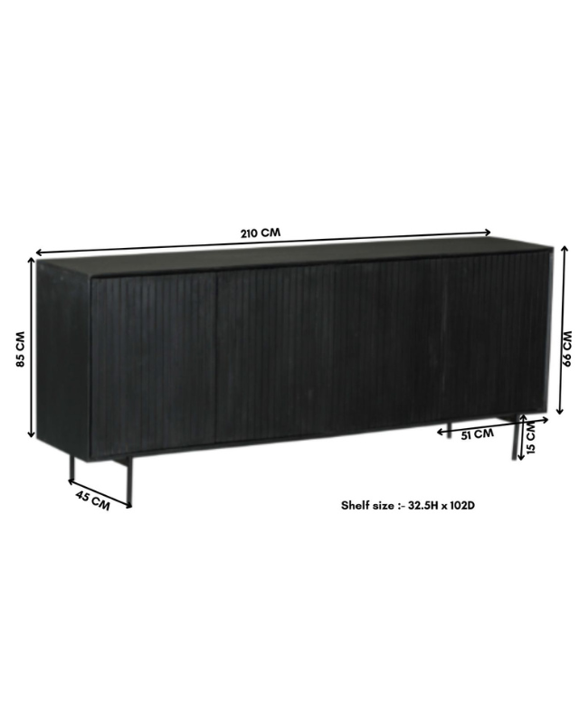Starfurn Dressoir Madison | Mangohout | 85x210x45 cm