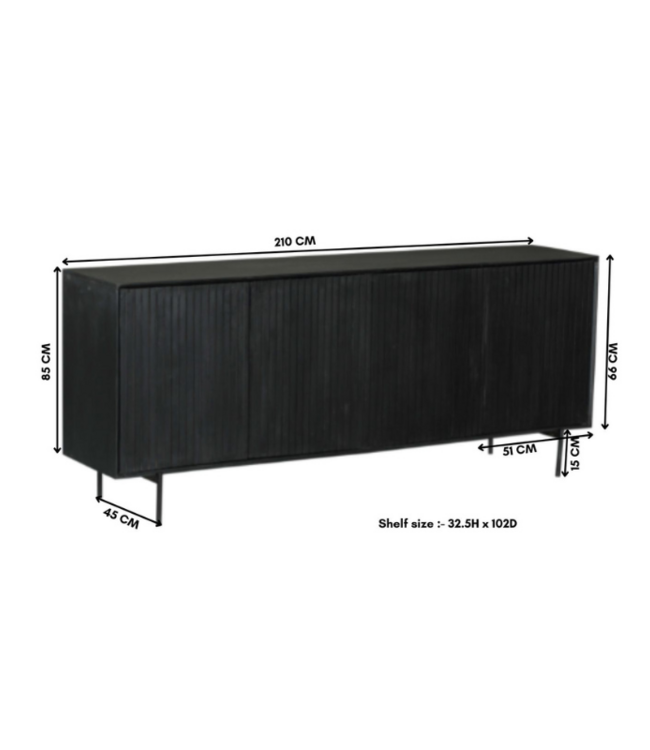Starfurn Dressoir Madison | Mangohout | 85x210x45 cm