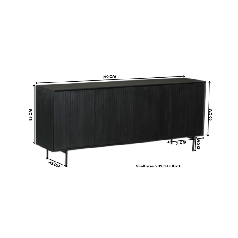 Starfurn Dressoir Madison | Mangohout | 85x210x45 cm