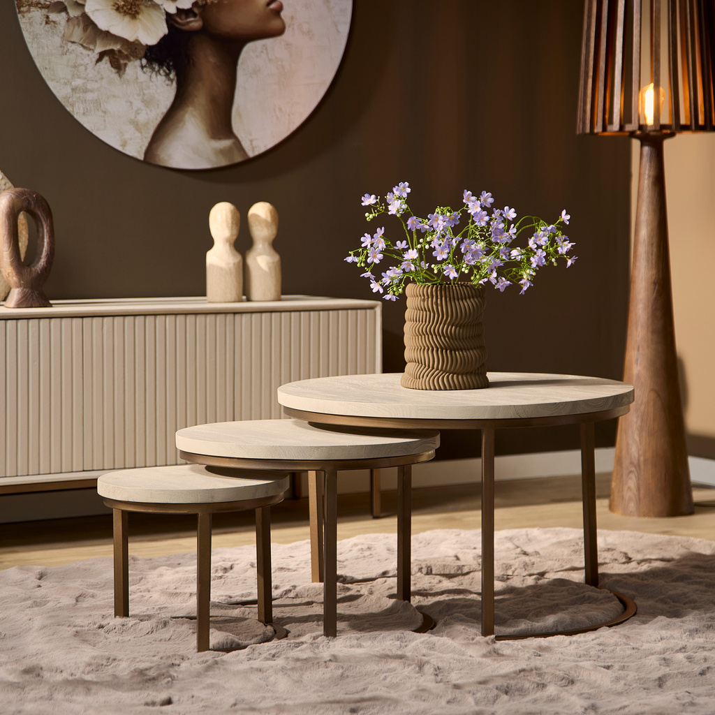 Starfurn Salontafel Madison Sand | 70 cm | set van 3