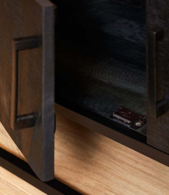 Starfurn Tv-meubel Denver Zwart 240 cm | Mangohout en staal