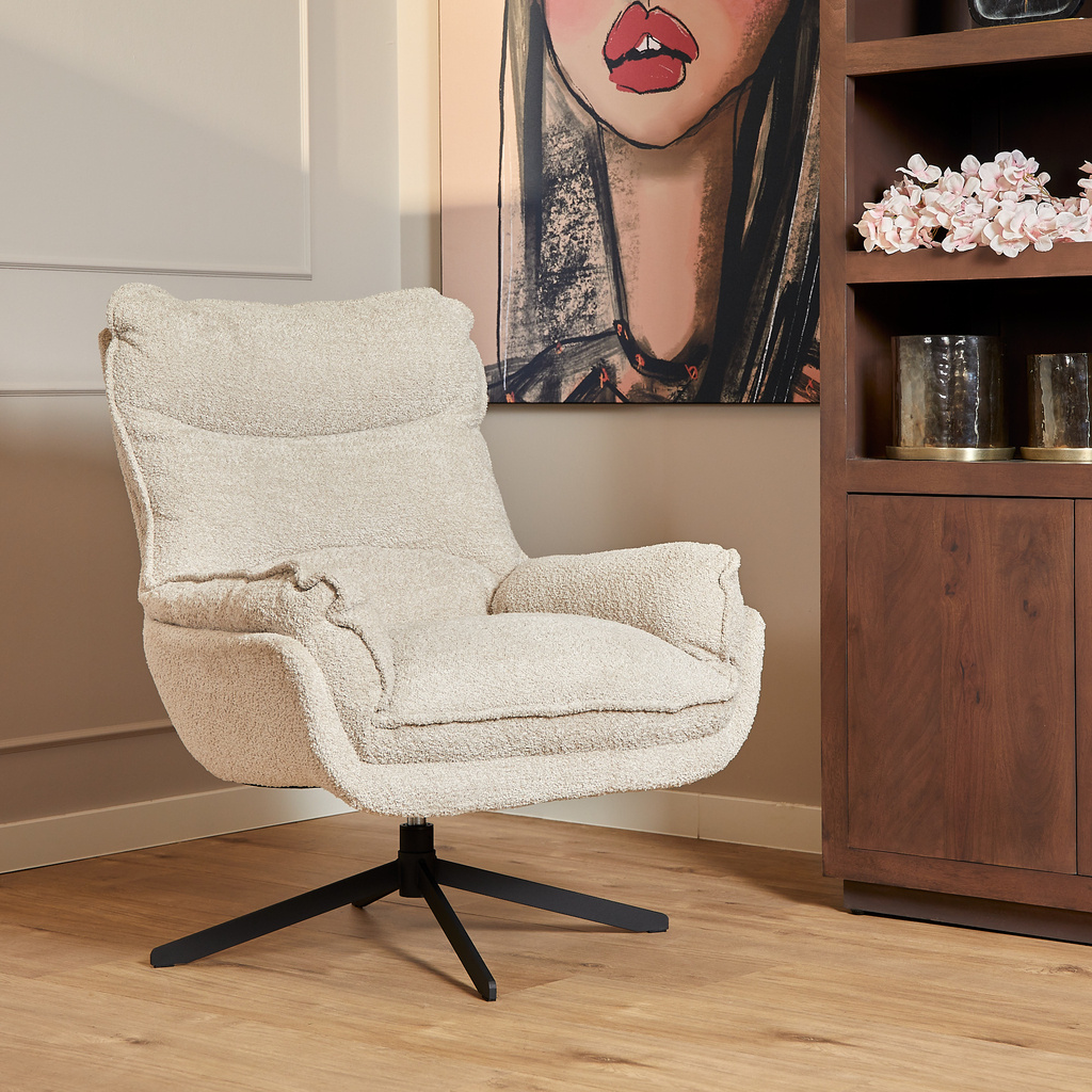 Starfurn Fauteuil Vera | Gebroken Wit | 96,5x82x95 cm