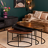 Salontafel Set Van 3 Stuks Rond - Raley Brons/Aluminium