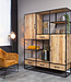 Starfurn Boekenkast Denver 200x160x45 Cm | Mangohout en staal | XXL