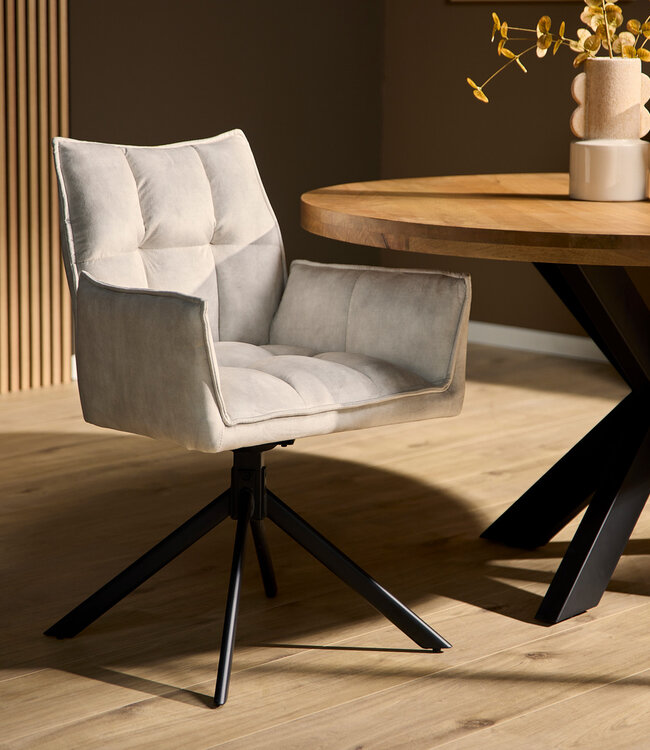 Starfurn Eetkamerstoel Dani | Velvet Champagne (set van 2)