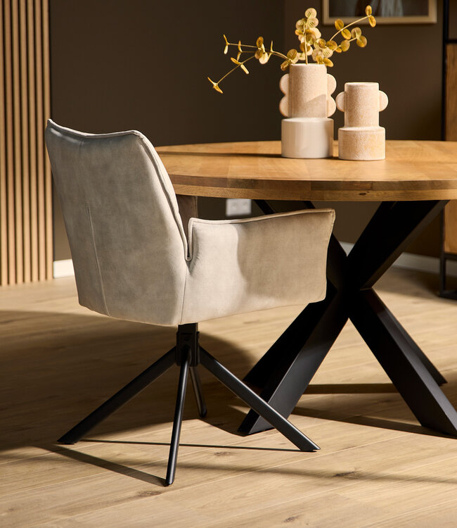 Starfurn Eetkamerstoel Dani | Velvet Champagne (set van 2)