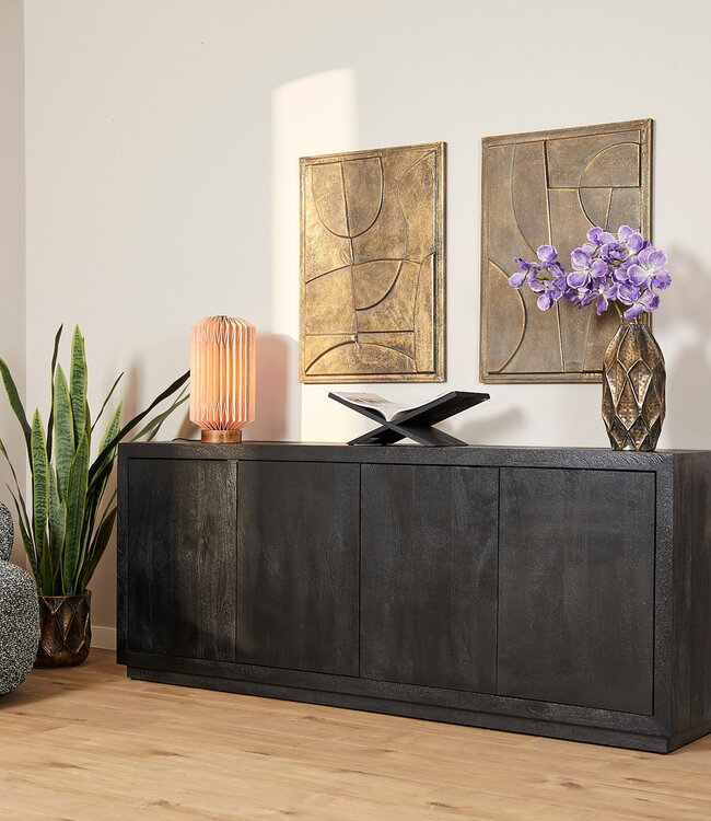 Starfurn Dressoir Brussel Zwart 4 deuren | 200 cm | Push-Open