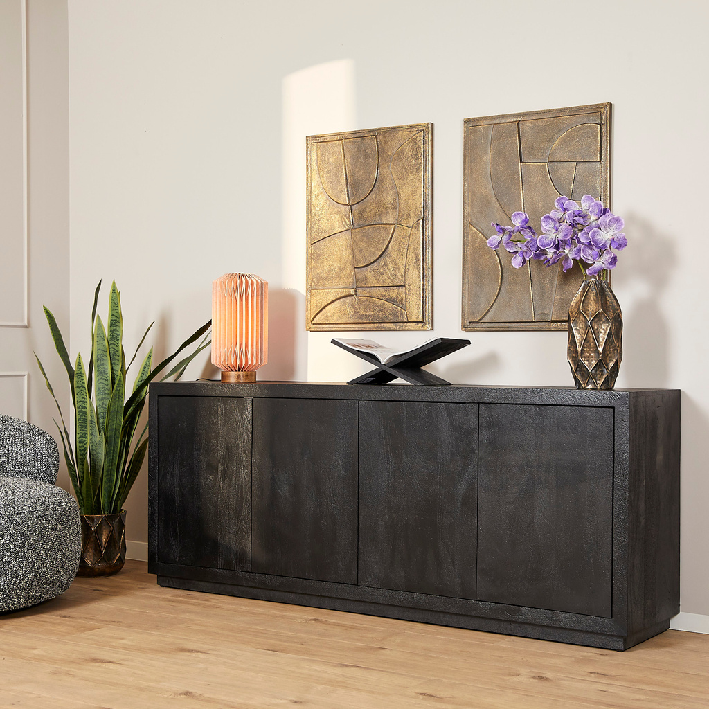 Starfurn Dressoir Brussel Zwart 4 deuren | 200 cm | Push-Open