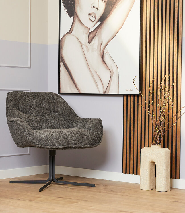 Starfurn Fauteuil Mila | Donkergrijs | 81x79x79,5 cm