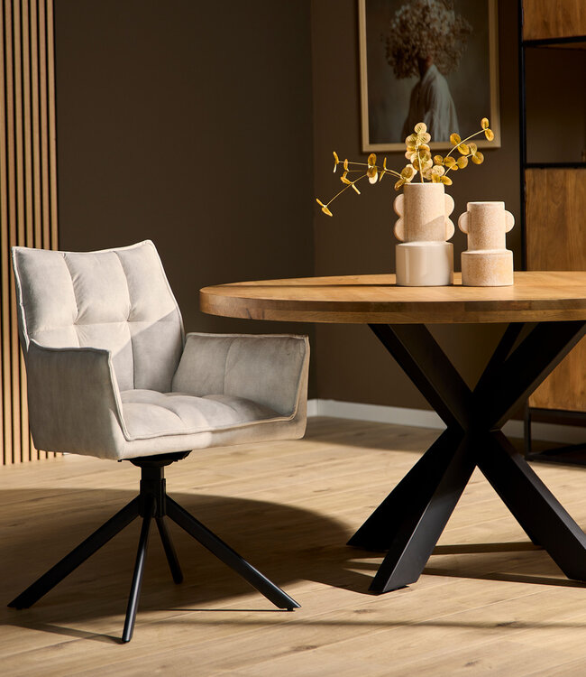 Starfurn Eetkamerstoel Dani | Velvet Champagne (set van 2)