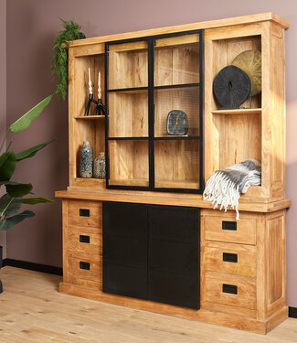 Starfurn Nashville Vitrinekast | 200x45x220 cm Naturel