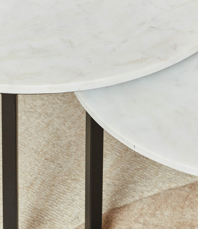 Starfurn Salontafel Nova | Set van 2 | Rond | Wit marmer