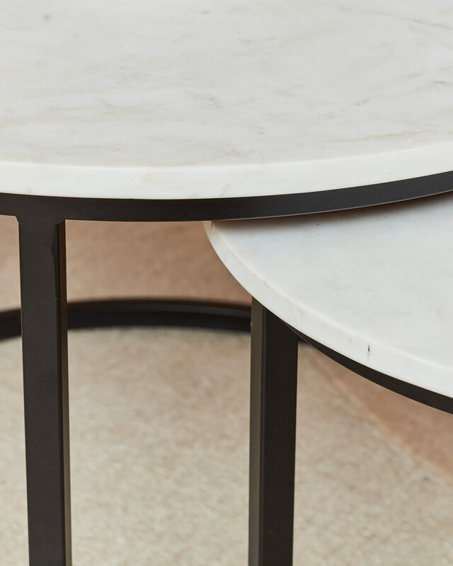 Starfurn Salontafel Nova | Set van 2 | Rond | Wit marmer