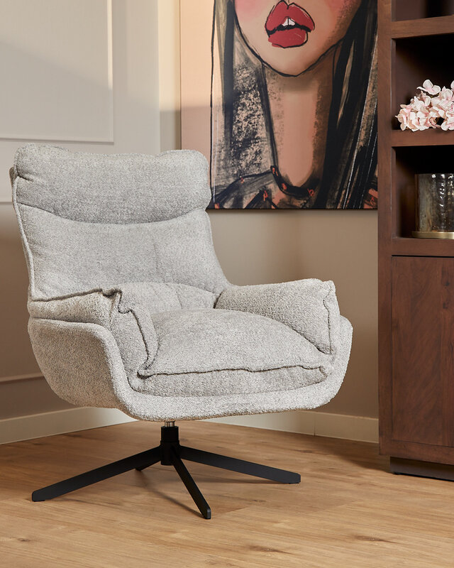 Starfurn Fauteuil Vera | Lichtgrijs Met Draaifunctie