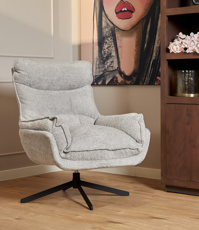 Starfurn Fauteuil Vera | Lichtgrijs Met Draaifunctie