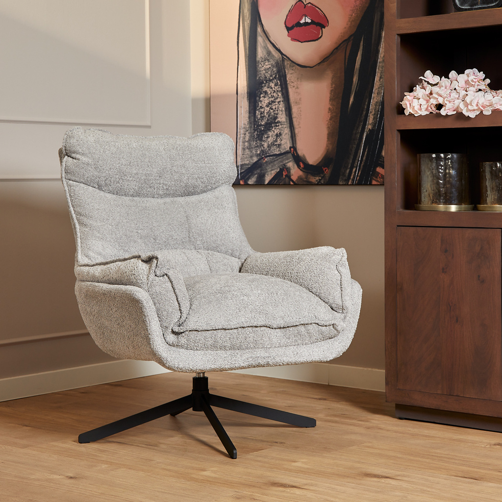 Starfurn Fauteuil Vera | Lichtgrijs Met Draaifunctie