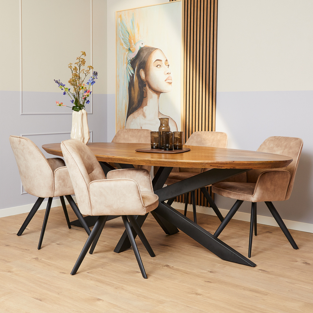 Starfurn Eetkamerstoel Nova | Beige (set van 2)