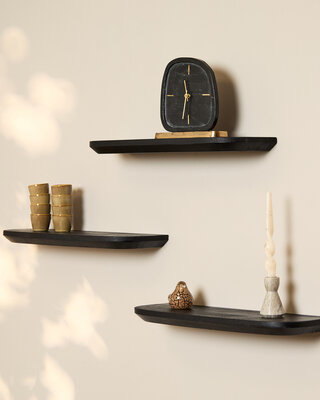 Starfurn Wandplank Gusta Zwart | 60 cm | Set van 3
