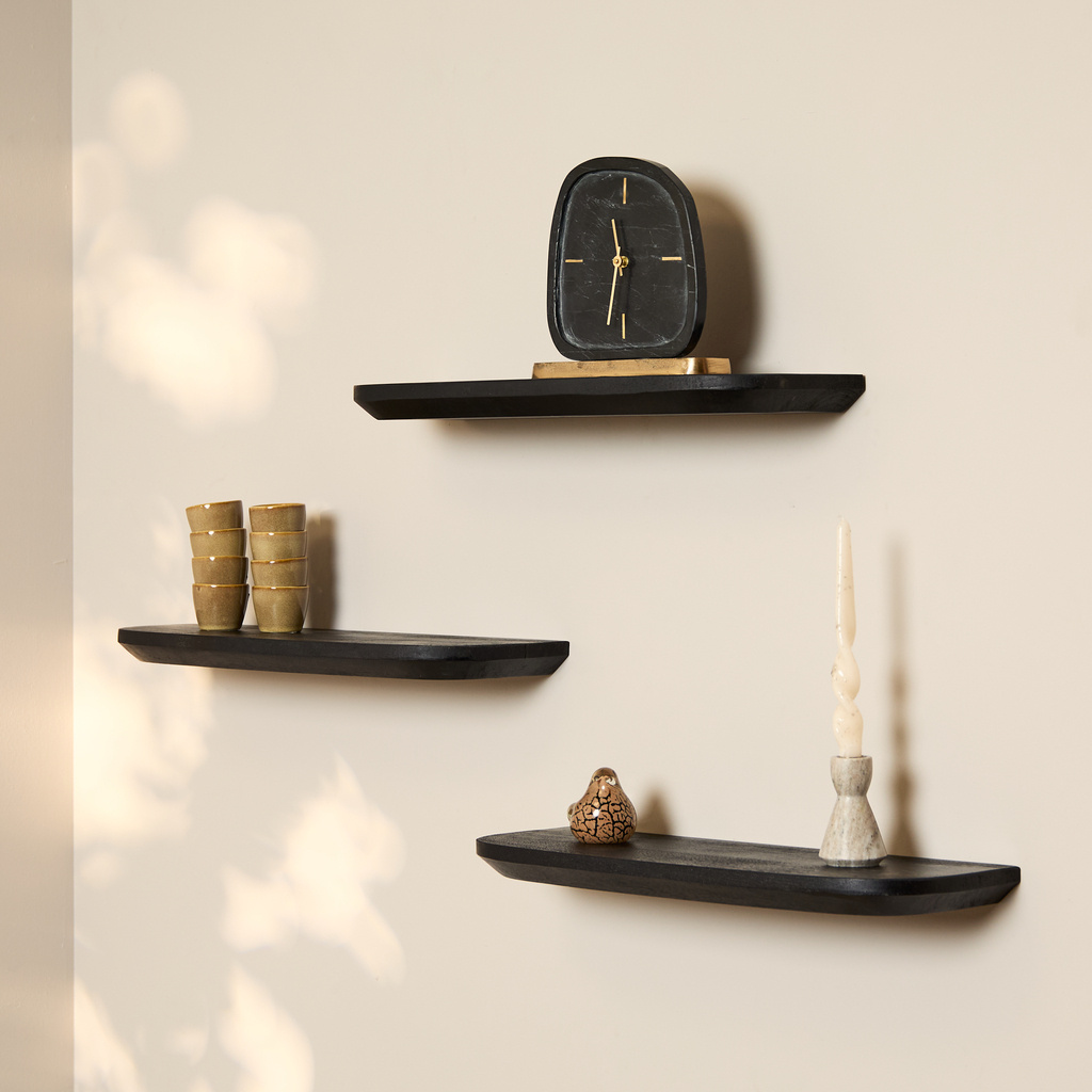 Starfurn Wandplank Gusta Zwart | 60 cm | Set van 3