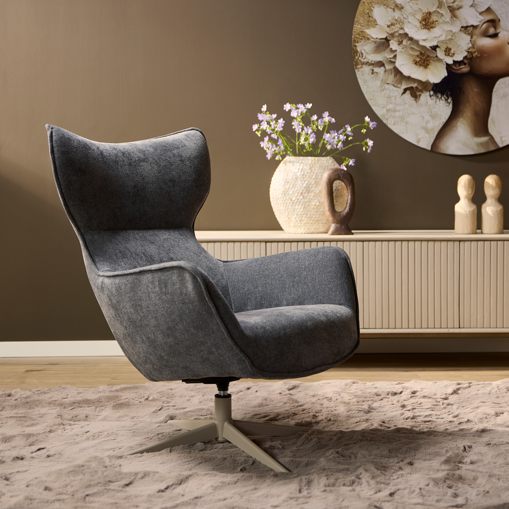 Starfurn Fauteuil Julia | Antraciet | 102x76x78 cm