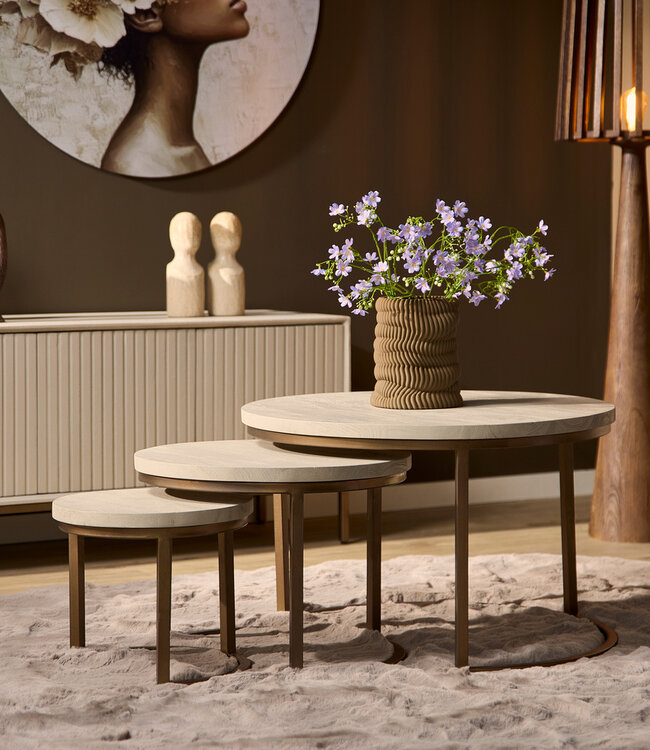 Starfurn Salontafel Madison Sand | 70 cm | set van 3