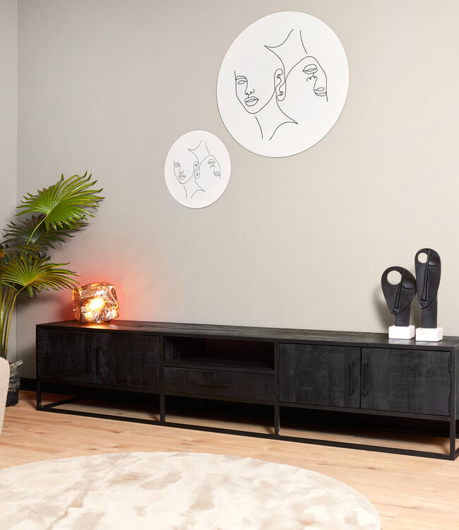 Starfurn Tv-meubel Denver Zwart 240 cm | Mangohout en staal