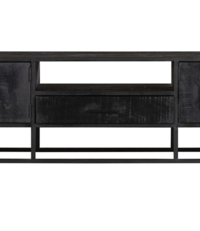 Starfurn Tv-meubel Denver Zwart 240 cm | Mangohout en staal