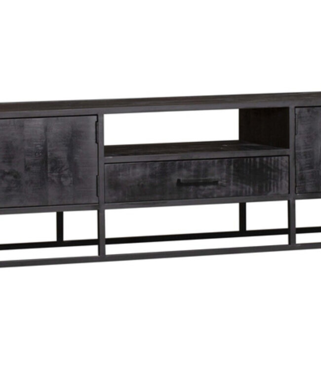Starfurn Tv-meubel Denver Zwart 240 cm | Mangohout en staal