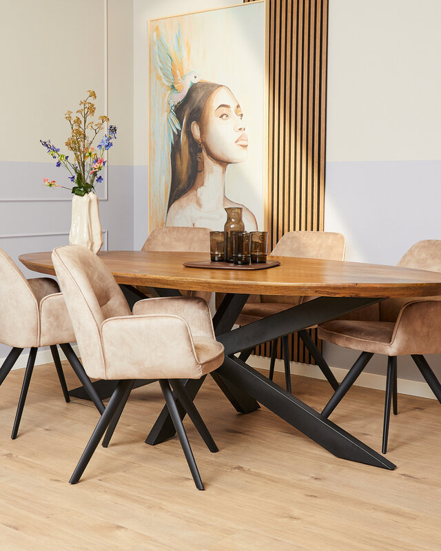 Starfurn Eetkamerstoel Nova | Beige (set van 2)