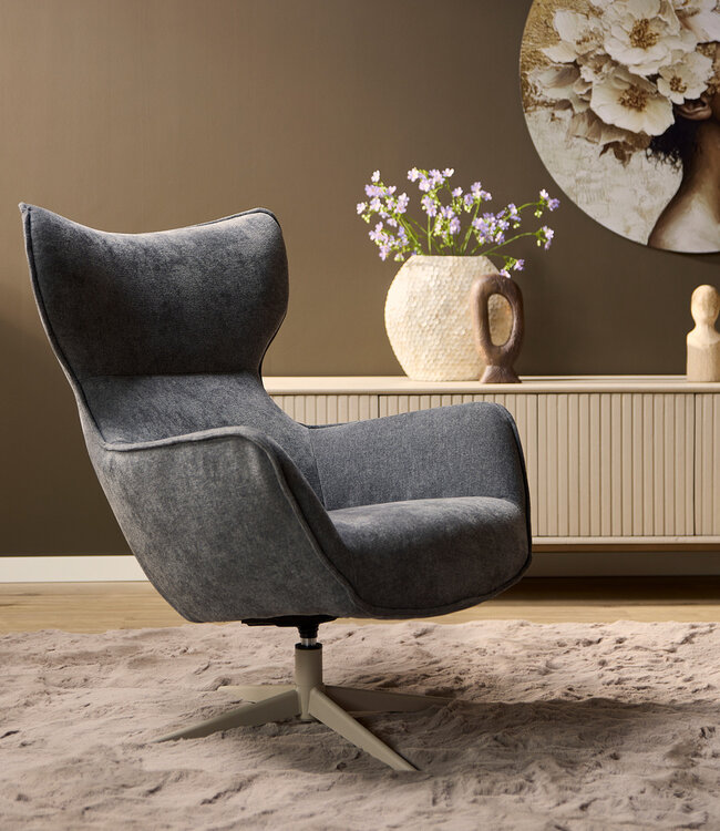 Starfurn Fauteuil Julia | Antraciet | 102x76x78 cm