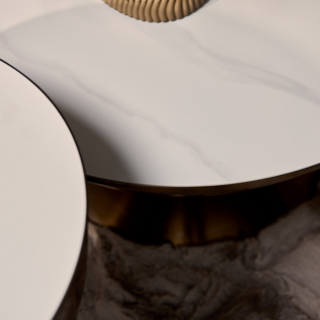 Starfurn Salontafel Ava | Set van 2 | Marmer & Gouden Onderstel