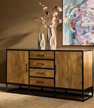 Starfurn Dressoir Denver | Mangohout en staal | 165 cm
