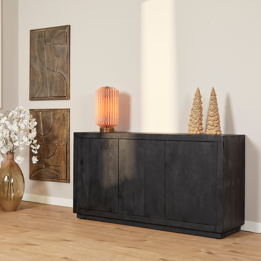 Starfurn Dressoir Brussel Zwart 3 deuren | 150x45x80 cm